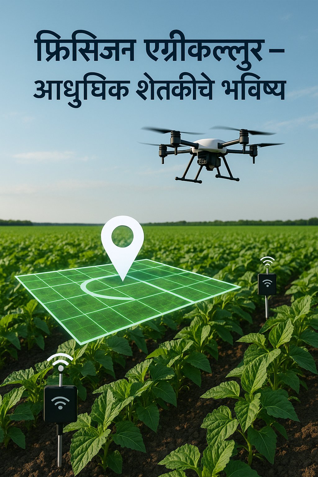 प्रिसिजन एग्रीकल्चर – GPS, ड्रोन आणि सेंसर्सने संसाधनांचा अचूक वापर 🚜✨ 1 image f5021572a9e4dec74d49e558030b553d