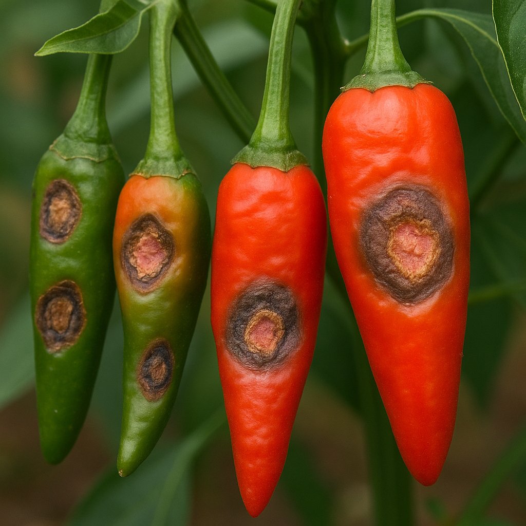 मिर्च में Anthracnose (Ripe Rot) रोग: लक्षण, कारण और समाधान 🌶️⚠️ 1 image c961d4ccb86ee8c7f8a1166adeecc5f3