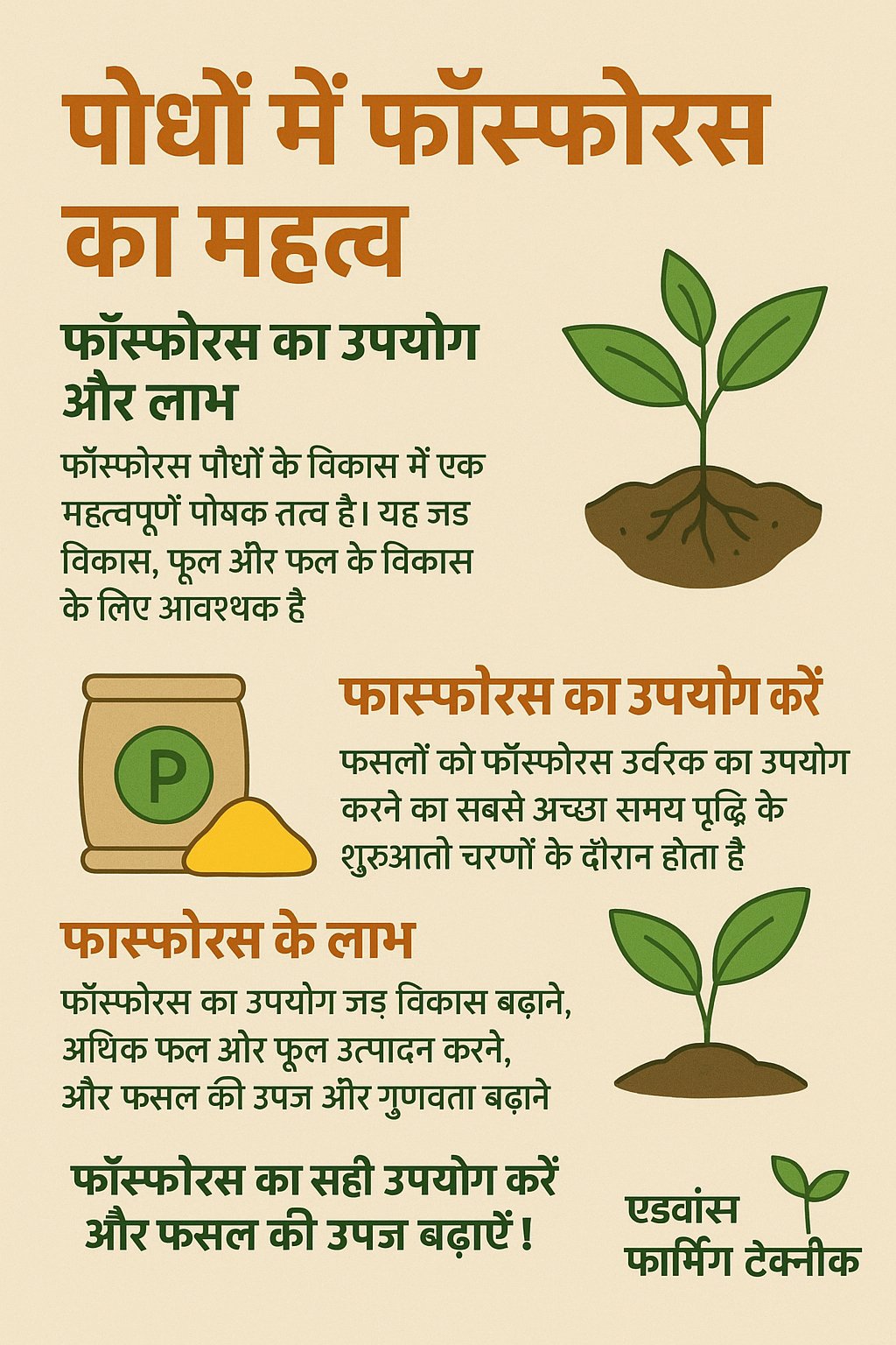 ✨ फॉस्फोरस: पौधों में महत्व और किसान के लिए व्यावहारिक उपयोग ✨ 1 image 54fcf82b58aa68e8355626b734314a12