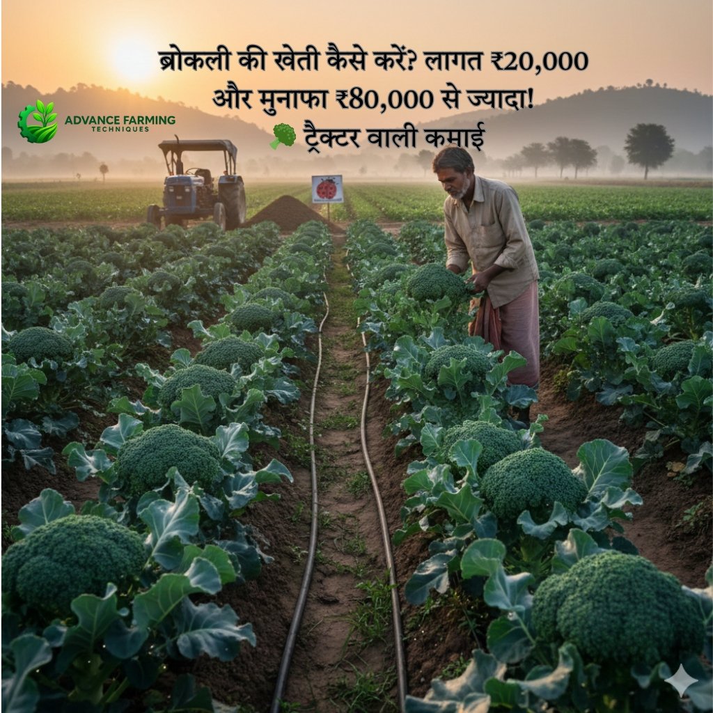 ब्रोकली की खेती कैसे करें? लागत ₹20,000 और मुनाफा ₹80,000 से ज्यादा! 🥦 ट्रैक्टर वाली कमाई 1 image 6f8279f85e69bd82f7ece51b6672da8a