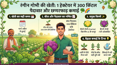 रंगीन गोभी की खेती: 1 हेक्टेयर में 300 क्विंटल पैदावार और बंपर कमाई | Advance Farming 🥦🌈 1 330513