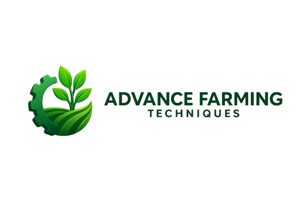 Advance Farming Techniques Logo and Modern Green Farming with Drone