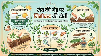 खेत की मेड़ पर जिमीकंद (सूरन) की खेती: खाली जगह से लाखों कमाने का तरीका 🌱 1 353552