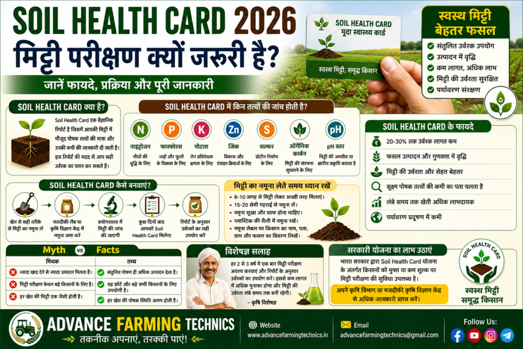 Soil Health Card 2026: किसानों के लिए मिट्टी परीक्षण की Complete Guide 1 ChatGPT Image Jun 30 2026 02 44 44 PM