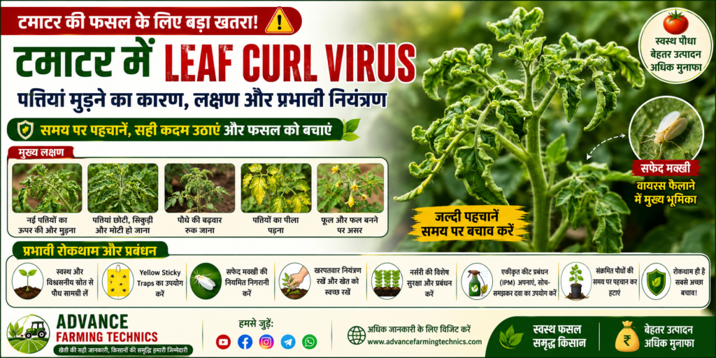टमाटर में Leaf Curl Virus