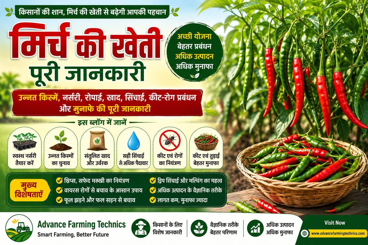 मिर्च की खेती कैसे करें? पूरी जानकारी और मुनाफा 4 मिर्च की खेती में स्वस्थ हरे मिर्च के पौधे और अधिक उत्पादन